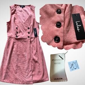 Lulus Benton Corduroy Button-Up Sleeveless Dress Sz S